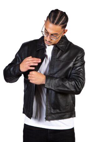Bruno - Black Lambskin leather
